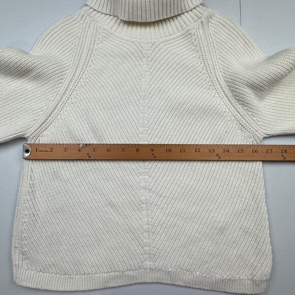Maeve Anthropologie Sweater Womens Medium Cream Wool Ribbed Neutral Minimalist - Picture 10 of 13